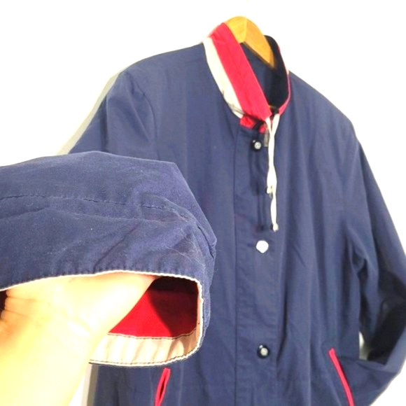 Thunder Bay Vintage Blue Casual Red Jacket Coat Snap Button Front Plus Size 16 - Picture 2 of 12